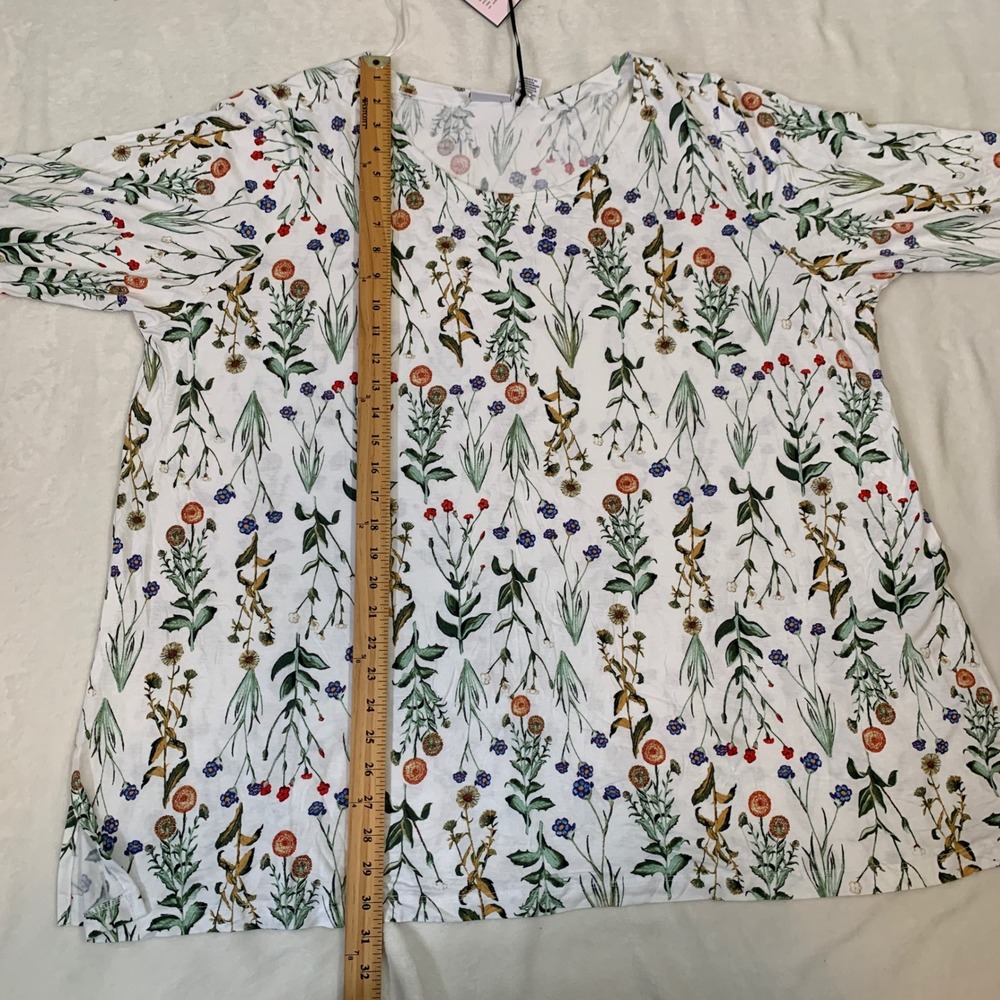 NEW Tabitha Webb Womens 3X Botanical Print Long Sleeve Boat Neck Jersey Knit Top - Picture 11 of 11